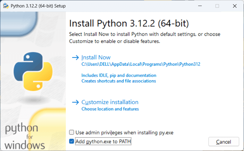 Install python